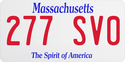 MA license plate 277SV0