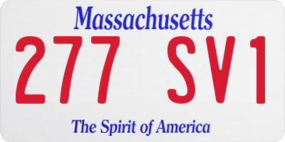MA license plate 277SV1