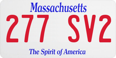 MA license plate 277SV2