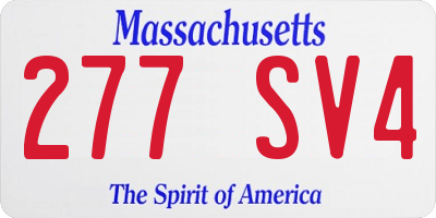 MA license plate 277SV4