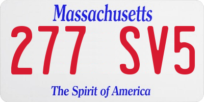 MA license plate 277SV5