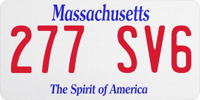 MA license plate 277SV6