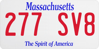 MA license plate 277SV8