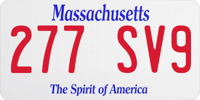 MA license plate 277SV9