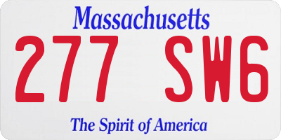 MA license plate 277SW6