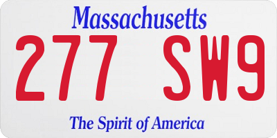 MA license plate 277SW9