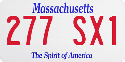MA license plate 277SX1