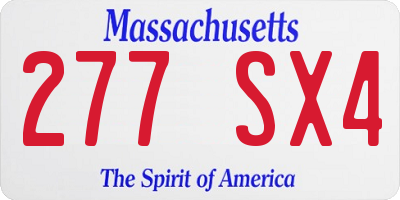 MA license plate 277SX4