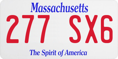 MA license plate 277SX6