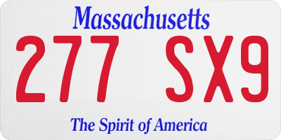 MA license plate 277SX9