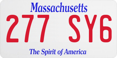 MA license plate 277SY6
