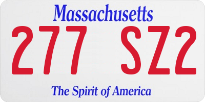 MA license plate 277SZ2