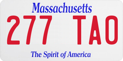 MA license plate 277TA0