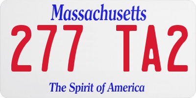 MA license plate 277TA2
