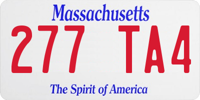 MA license plate 277TA4