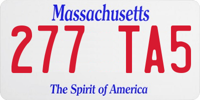 MA license plate 277TA5