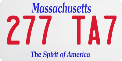 MA license plate 277TA7