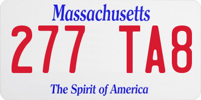 MA license plate 277TA8