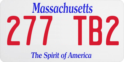 MA license plate 277TB2