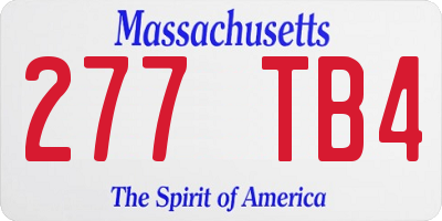 MA license plate 277TB4