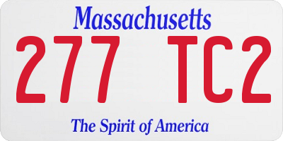 MA license plate 277TC2