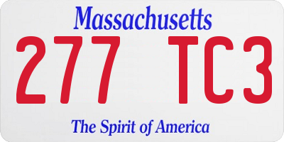 MA license plate 277TC3