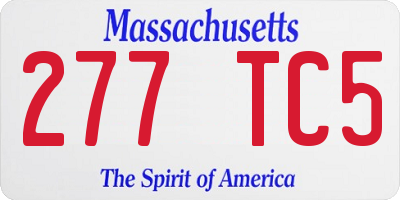 MA license plate 277TC5