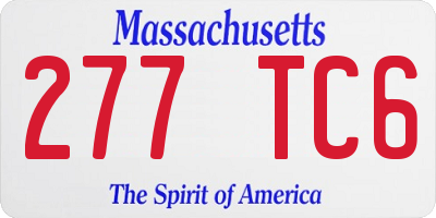 MA license plate 277TC6