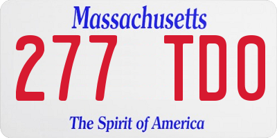MA license plate 277TD0