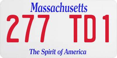 MA license plate 277TD1