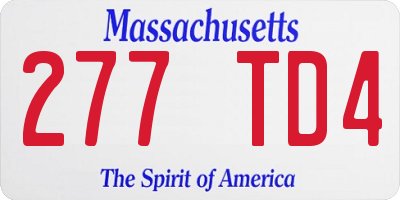MA license plate 277TD4