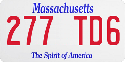 MA license plate 277TD6