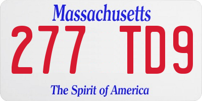 MA license plate 277TD9