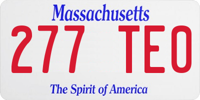 MA license plate 277TE0