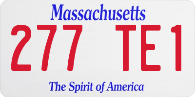 MA license plate 277TE1