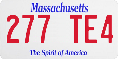 MA license plate 277TE4