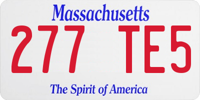 MA license plate 277TE5