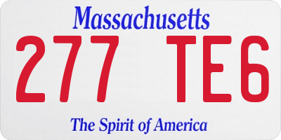 MA license plate 277TE6