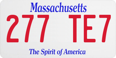 MA license plate 277TE7