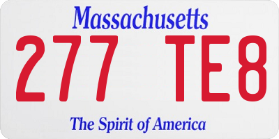 MA license plate 277TE8