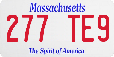 MA license plate 277TE9