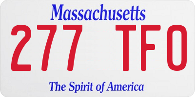 MA license plate 277TF0