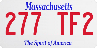 MA license plate 277TF2