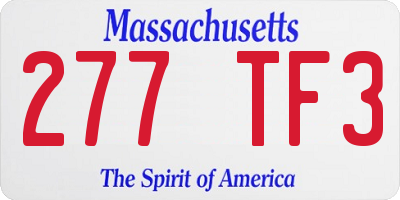 MA license plate 277TF3