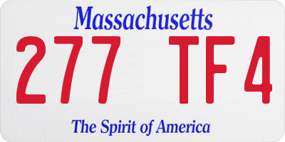 MA license plate 277TF4