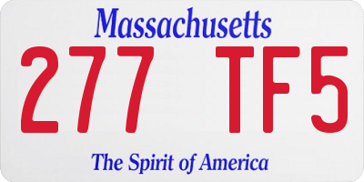 MA license plate 277TF5