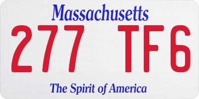 MA license plate 277TF6