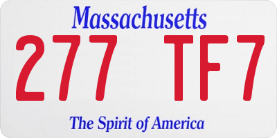 MA license plate 277TF7