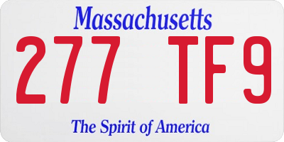 MA license plate 277TF9