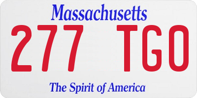 MA license plate 277TG0